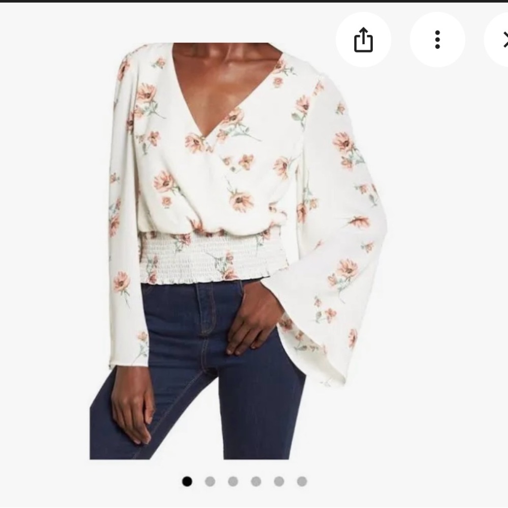 June & Hudson Floral Bell Sleeve Blouse